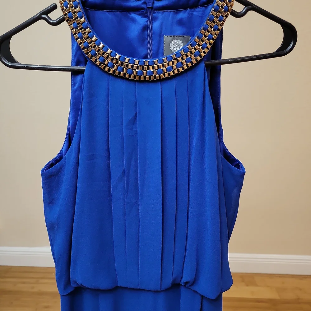 Vince Camuto Cobalt Blue Halter Gown Size 4 - Picture 2 of 8
